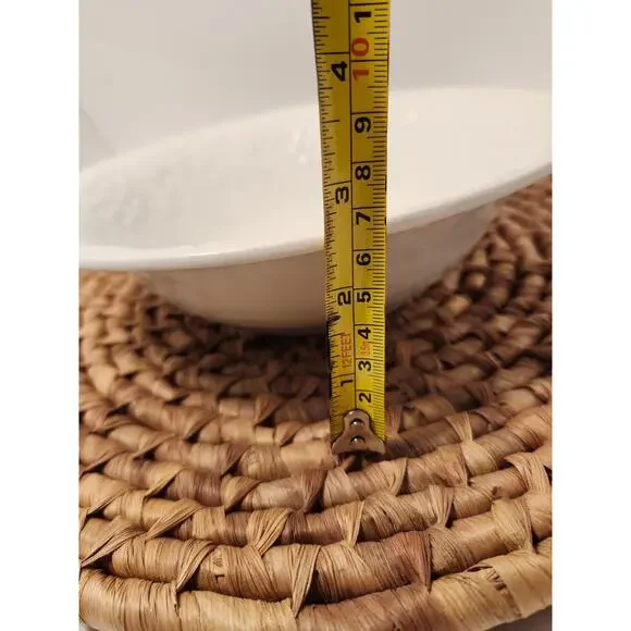 Gibson China Embossed Fruit Serving Bowl 9.5" Apple Grapes Leaves White Single - Picture 12 of 13